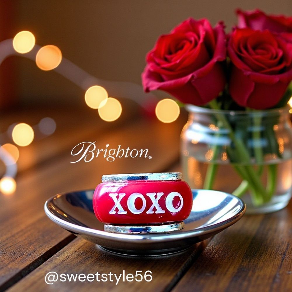 BRIGHTON Hugs And Kisses Red Enamel Slider Charm TIMELESS LOVE!